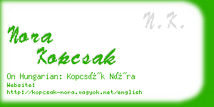 nora kopcsak business card